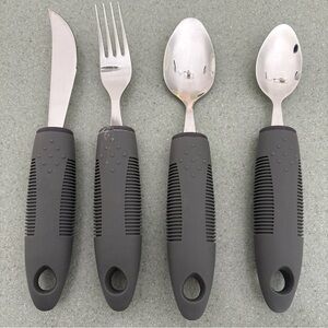 Easy Grip Cutlery 4 Piece Gray Set Stainless Steel 
1 Set